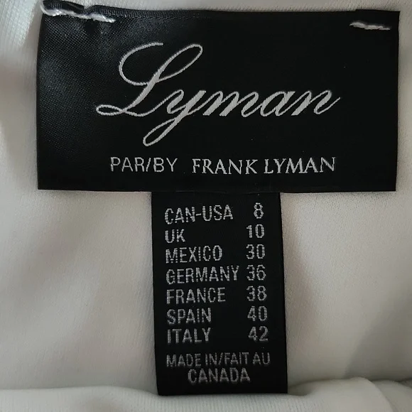 Frank Lyman Elegant Black And White Lace Dress With Keyhole Back - Picture 2 of 5